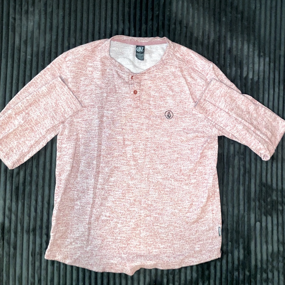 Volcom light red long sleeve shirt
